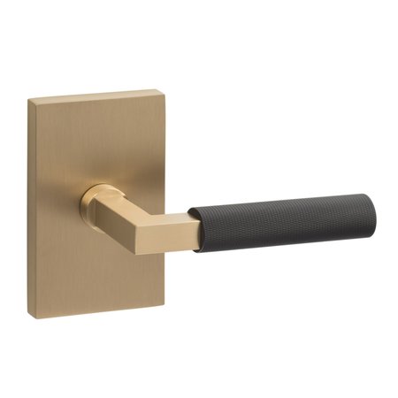 SURE-LOC HARDWARE Sure-Loc Hardware Levanto Passage Rosette, Satin Brass, Knurled Grip in Flat Black LV101 SB GRIP-KN FBL